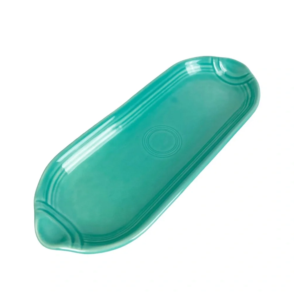 NEW FIESTA WARE utility relish corn on the cob TRAY turquoise blue.